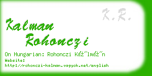 kalman rohonczi business card